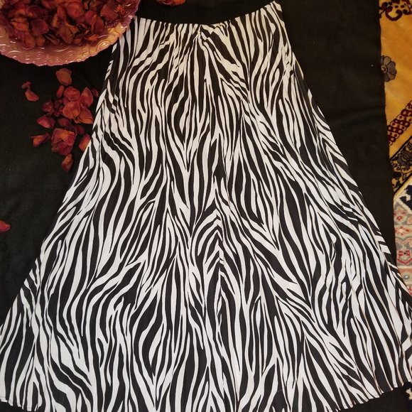 zebra maxi skirt